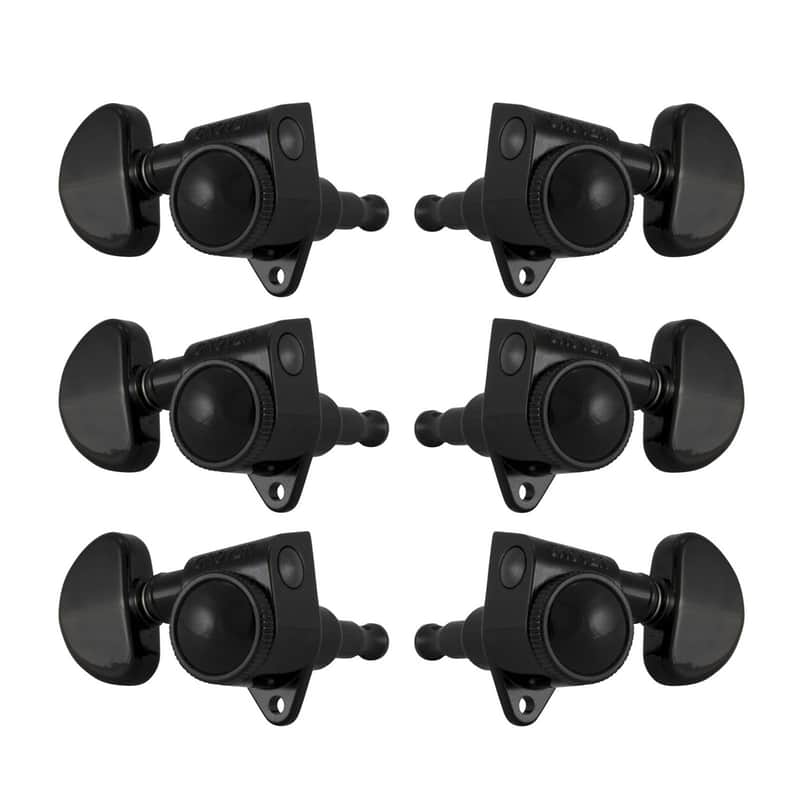 Grover 502BC Roto-Grip Locking Rotomatic Tuners, 3-Per-Side - Black Chrome image 1