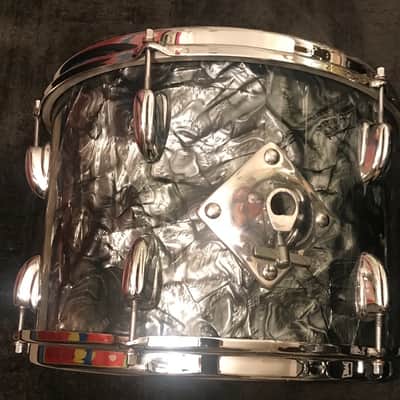 Slingerland 13 inch rack tom 3ply with re-rings 60s - black diamond pearl image 3
