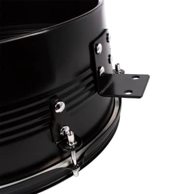 Glarry 13" & 14" Timbales Drum Set with Stand and Cowbell Black image 3