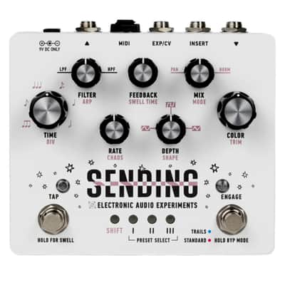 New Electronic Audio Experiments Sending V2 Delay Guitar Effects Pedal White image 1