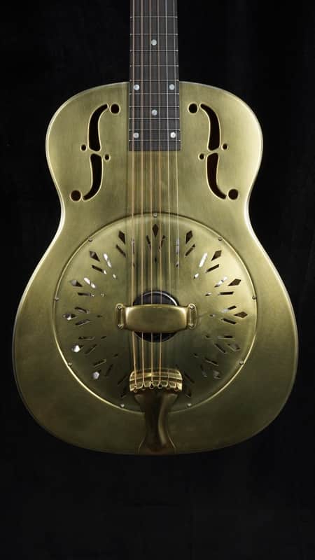 National Reso-Phonic Raw 14 Fret Brass Roundneck Resonator image 1