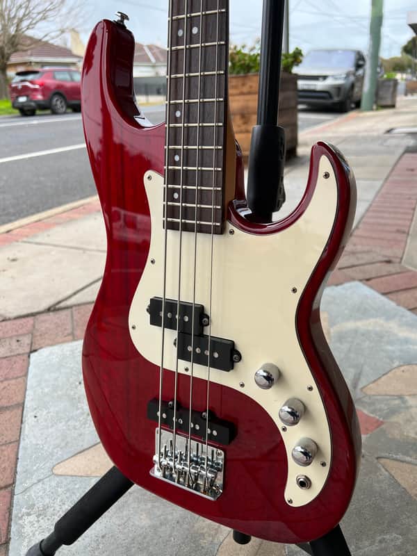 Samick Greg Bennet Corsair Mini Electric Bass Guitar | 4-String | Maroon Red Gloss image 1