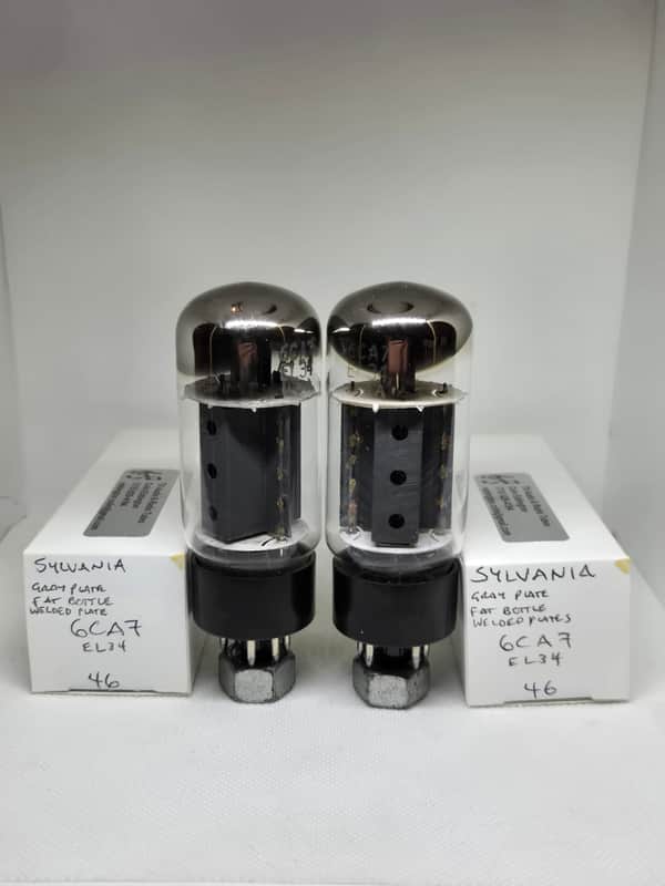 Sylvania EL34 Fat Bottle Welded Plates Perfectly Matched | Reverb UK