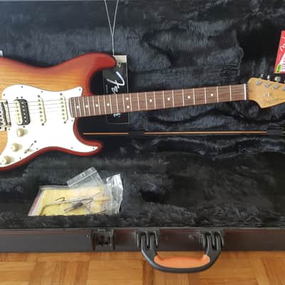 Fender USA Stratocaster HSS Shawbucker original case with Candy,EX Display Sienna Sunburst, ASH Body image 5