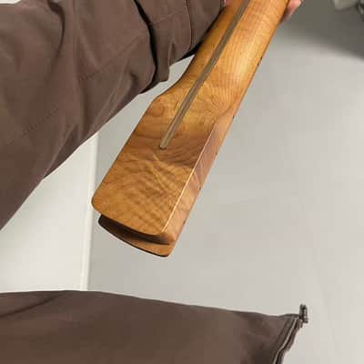 Round End stainless steel 22frets Large headstock Round End stainless steel 22frets Roasted flame Maple guitar neck 25.5inch hole 10mm  Satin image 8