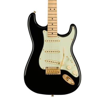 Fender Limited Edition Player Stratocaster Electric Guitar w/Gold Hardware, Maple FB, Black image 4