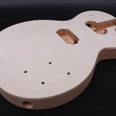 Flame Mahogany Guitar Body Set in Flame Maple Veneer One Piece Wood Made image 2