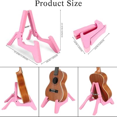 Folding Ukulele Stand ABS Stand for Mandolins/Violins Adjustable Portable Instrument Stand for Ukulele Accessories (Pink) image 2