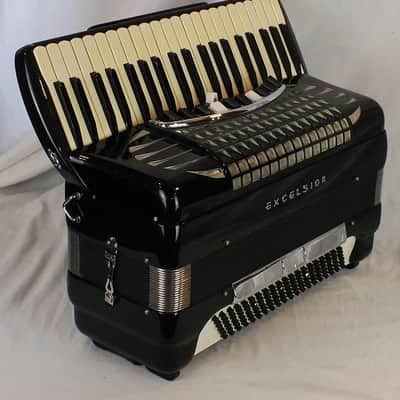 8213 - Black Excelsior Symphony Grand Made in USA Piano Accordion LMMH 41 120 image 4
