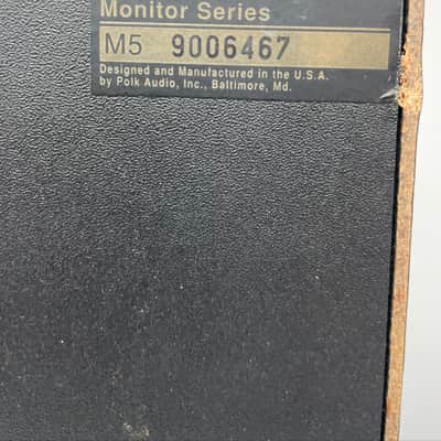 Polk Monitor M5 Vintage Black Wood Grain Speaker  *BAD TWEETER READ* image 5