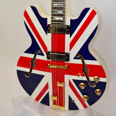 2014 Epiphone Union Jack Sheraton (Model E212T) Semi-Hollow Electric Guitar w/ Case & COA image 4