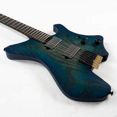 Eart GW2-Pro Headless Electric Guitar, Roasted Ash Body,24F Rounded Ends Jumbo Stainless Steel image 3