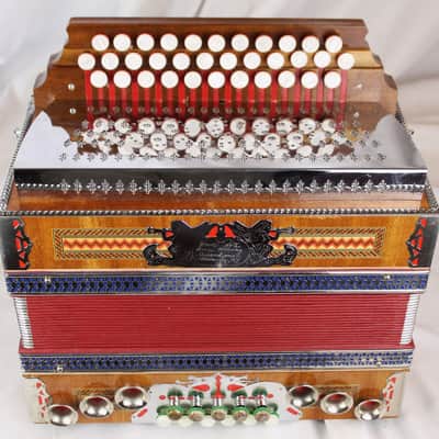 8313 - Alpine Matt Rote 3 Row Steirische Diatonic Button Accordion BbEbAb MMM 34 11 image 2