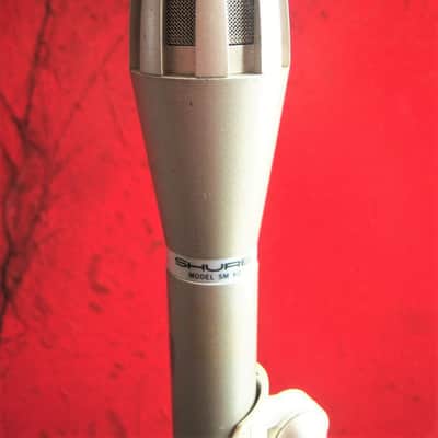 Vintage 1980's Shure SM60 dynamic microphone Silver w clip and pouch image 7