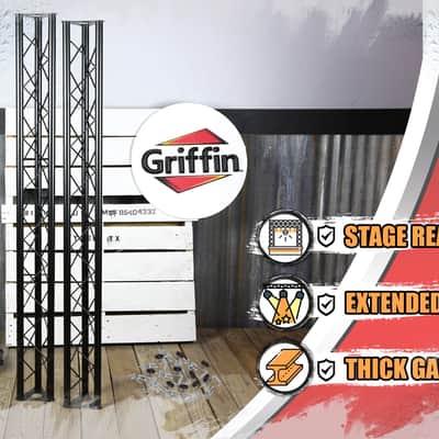 GRIFFIN Triangle Truss Extension Lighting System (Stage-MountPRO Series) – Installs on your Speaker Stands – DJ 2x Trussing Kit with C Clamps Mounting Brackets & Platform Hardware Set image 10