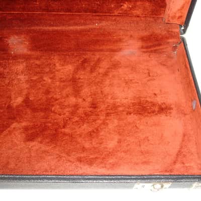 Vintage Fender Mustang Electric Guitar Case, Black with Oxblood Interior image 16