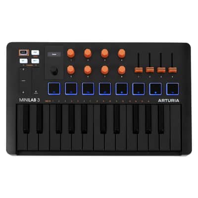 Arturia MiniLab 3 - Universal MIDI Controller for Music Production, with All-in-One Software Package - 25 Keys, 8 Multi-Color Pads - Orange Edition image 2