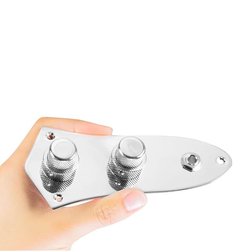 920D Custom JB-CON-C Jazz Bass Control Plate Chrome/Black Knobs & Series/Parallel Toggle image 1