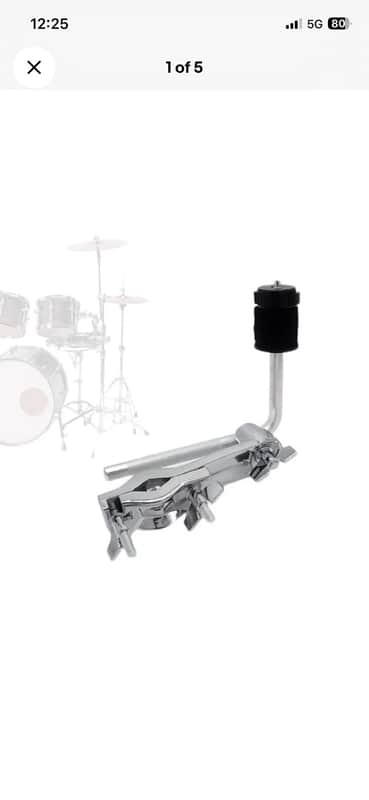 Cymbal Stand Clamp with Boom Arm, Drum Set Extension Mount for Percussion Ins... image 1
