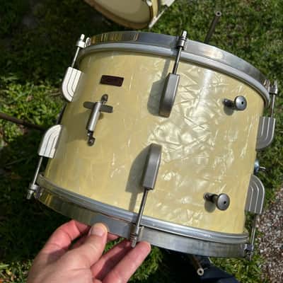 1940 Leedy 28/16/13 white marine pearl vintage drums image 7