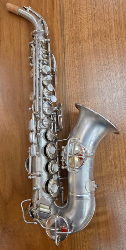 Blessing by CONN Bb vintage professional curved soprano saxophone in satin silver plate with gold wash bell, very RARE image 1