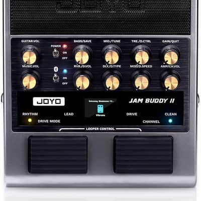 Joyo JAM BUDDY II 10W Portable Electric Guitar Amp Multi-Effects Pedal Combo Amplifier with Footswitch,14 Amp Models,3-Band EQ,36 Drum Patterns & Looper,OTG Recording, Bluetooth for Practice - Gray image 1
