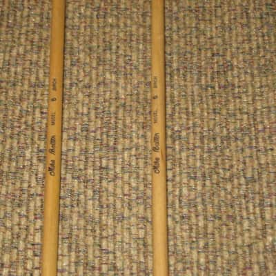 one pair of new old stock near A+ Mike Balter MB6B (6B) Hard Keyboard Mallets - 1" diameter Oval Gray Rubber HEADS and Natural Birch HANDLES (for Xylophone, Bells) mid to late 1990s (+ packaging) Unwound Series image 8