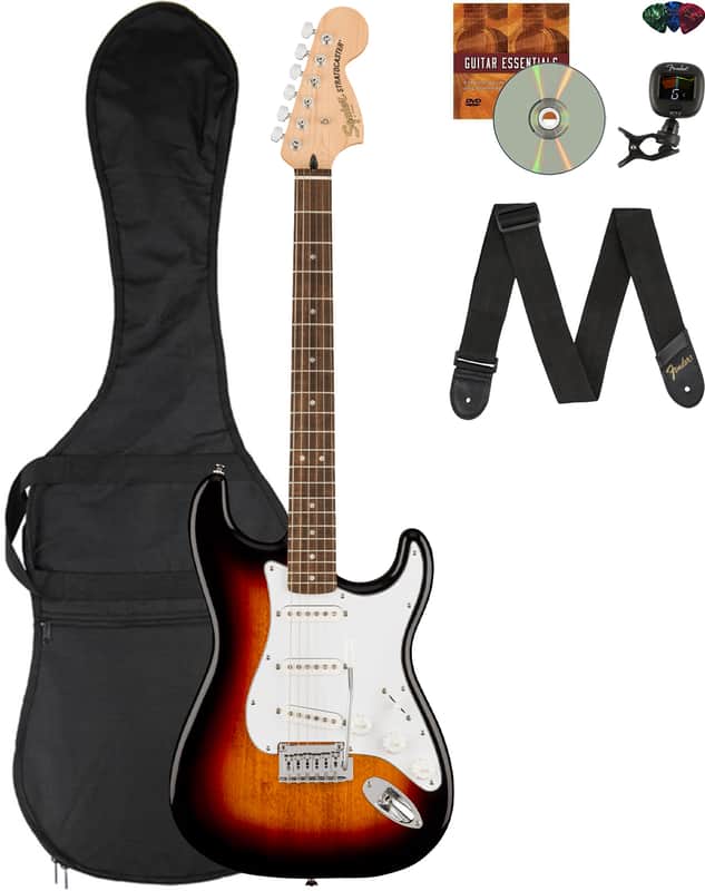 Fender Squier Affinity Stratocaster - 3-Color Sunburst w/ Gig Bag image 1