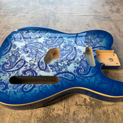 BMC Guitar Body 60's Style Tele® Telecaster® Standard Route Double Bound Blue Paisley image 2