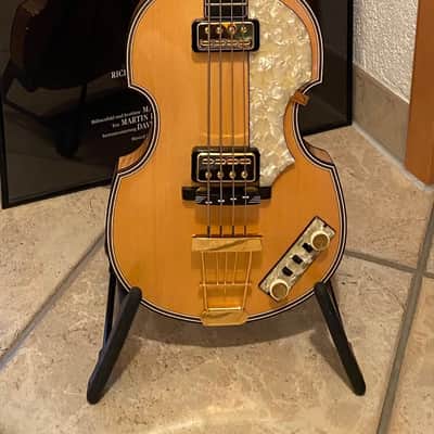 Höfner 5000/1 Deluxe Violin Bass (1994, Rare, Vintage), Blonde + Gold-Hardware + Case image 3