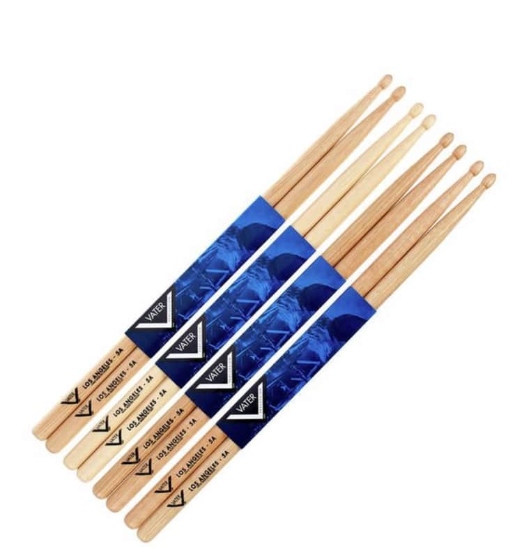Vater 5A Los Angeles Hickory Drum Sticks Consumer 4 Pair Value Pack VTR-VSP5AW image 1