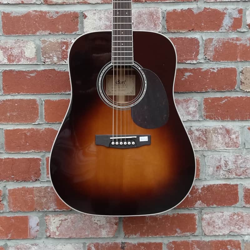 Cort Earth100 SB Solid Sitka Spruce/Mahogany Dreadnought Sunburst image 1