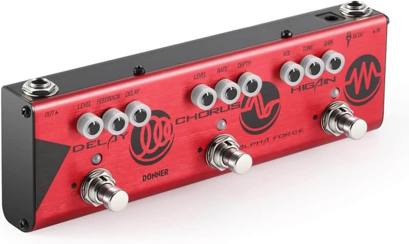 Donner Alpha Force 3-in-1 High Gain Distortion / Chorus / Delay Guitar Multi-Effects Pedal,price include the import duty to US buyer image 1