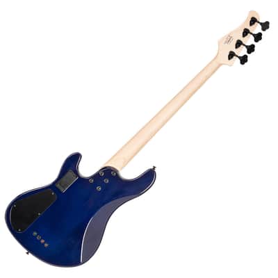 Cort GB-Fusion 4 Blue Burst 4 String Jazz Bass 34" Spalted Maple Luminous Side Dots image 2