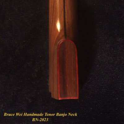 Handcrafted Tenor Banjo Neck, Solid Walnut MOP Abalone Vine Inlay, Bruce Wei BN-2023 image 5