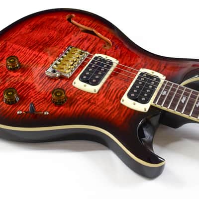 PRS SE Custom 24 Semi-Hollow Piezo - Orange Tiger Smokeburst image 4
