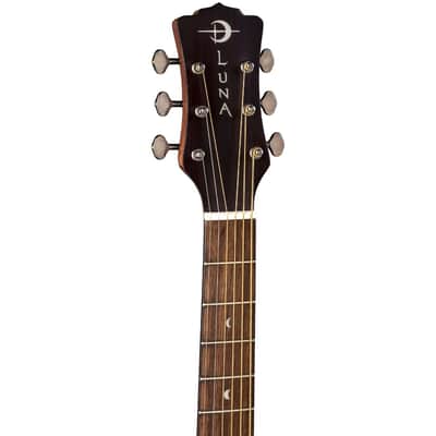 Luna Art Vintage Folk Left Handed Solid Spruce Top Distressed Acoustic Guitar image 4