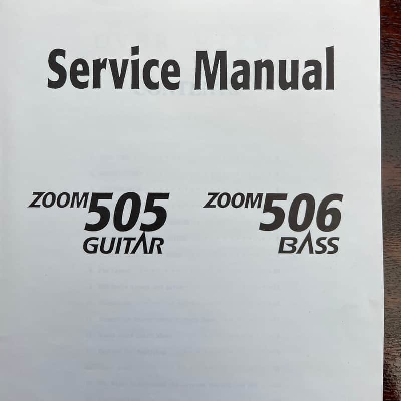 1996 – 2000 Zoom 506 Bass Service Manual Black