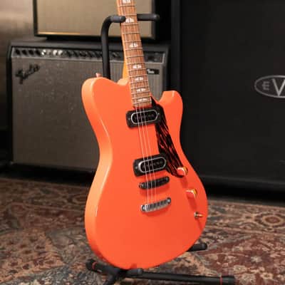 Powers Electric A-Type PF42 Hollow Body Guitar - Continental Orange with Gig Bag image 12