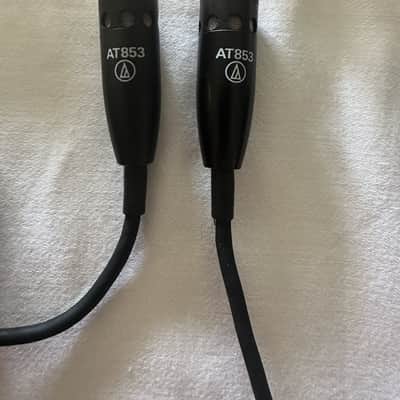 Pair Audio-Technica AT853 Condenser Choir, Theater Hanging Mics w/ AT8505 Power Modules — Excellent image 2