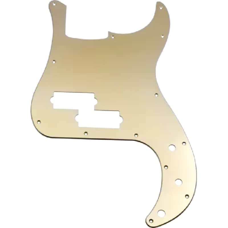P-Bass Pickguard , 13 hole, Anodized Aluminum, Gold image 1