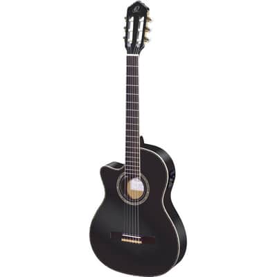 ORTEGA RCE145L-BK Lefthand Nylon Thinline Elektro-Akustik-Gitarre 4/4 inkl. Gigbag schwarz image 1
