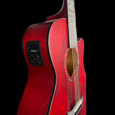 Tanglewood Azure TA4CERD Electro-Acoustic Guitar Shimmer Red Gloss image 6