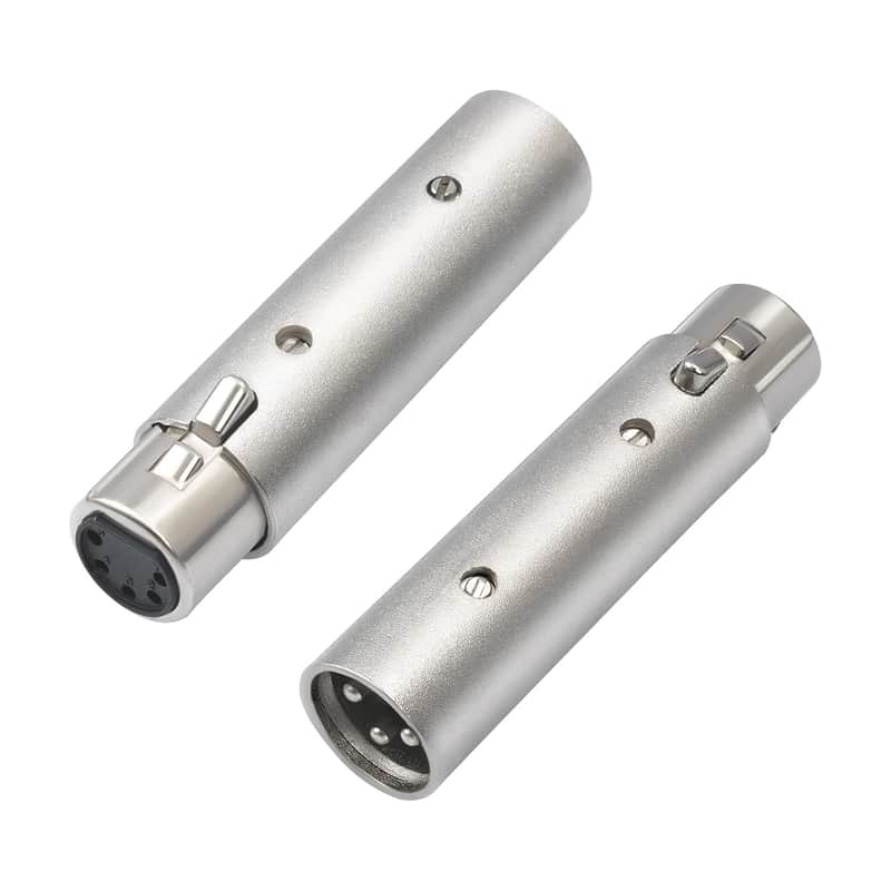 Hualue 3Pin Xlr Male To 5Pin Female Audio Dmx Adapter, Dmx Stage Light Convertor, 5Pin Female Xlr To 3Pin Male Audio Connector For Microphone Dmx-2Pack image 1