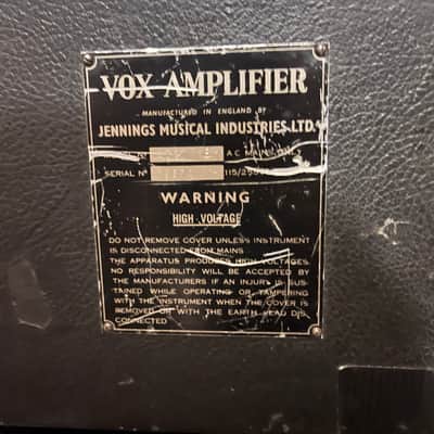 1964 Vox AC-30/6 Twin 3-Channel 30-Watt 2x12" Guitar Combo 1963 - 1965 - Black with Brown Diamond Cloth (Bass Model) image 4