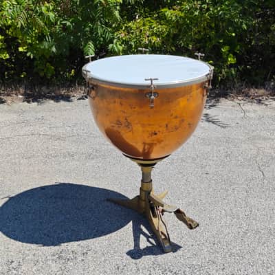 26" Vintage WFL Drum Co Concert Grand Pedal Timpani - Copper 25" image 5