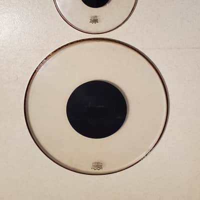 Vtg 2PC Remo Black Dot Drum Heads 22" & 12" Ultra Clean - Save $ image 2