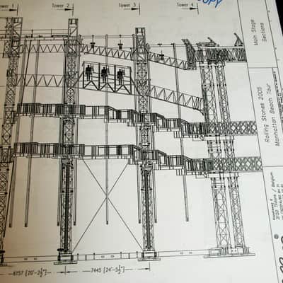 ROLLING STONES MANHATTAN   2005 STAGE PLANS. BIGGER BANG TOUR. ORIGINAL. COLLECTIBLE.  RARE. image 9