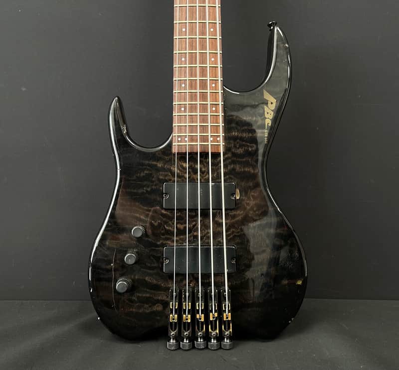 PBC Dave Bunker GTB 355 Left Handed 5-String Active Headless Bass - Trans Black image 1