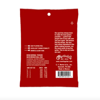 Martin M260 Nylon Classical Guitar Strings Normal Tension 80/20 Bronze Ball End image 2